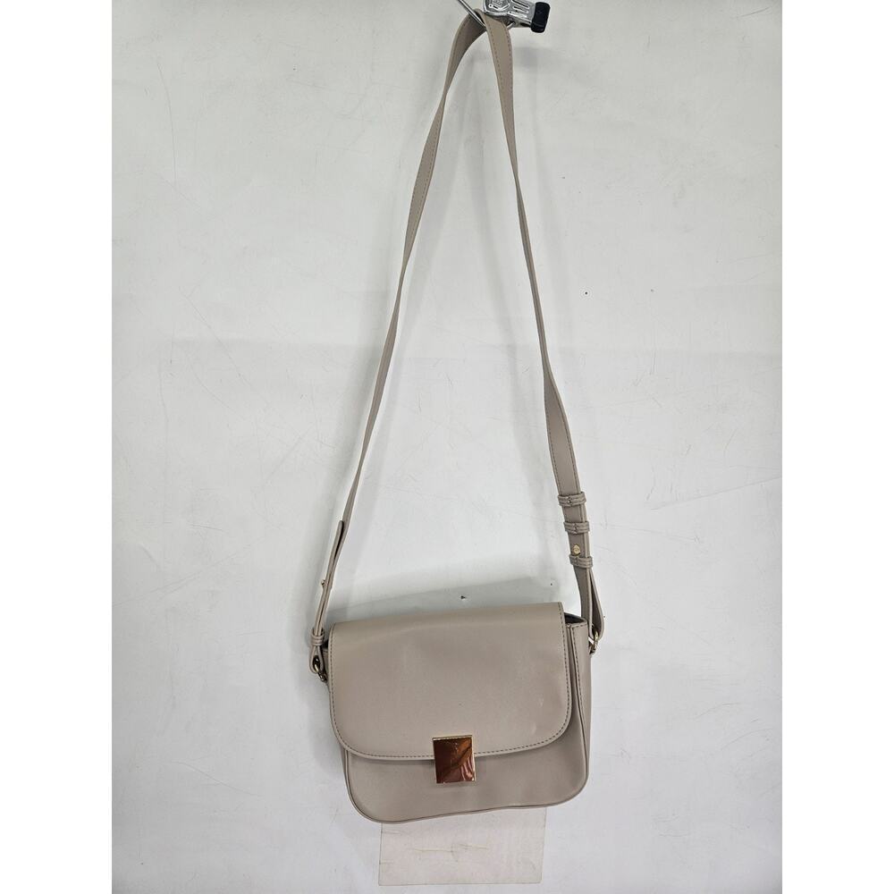 LOFT Modern Shoulder Bag Cream Faux Leather Purse Chic Elegant Cocktail Party